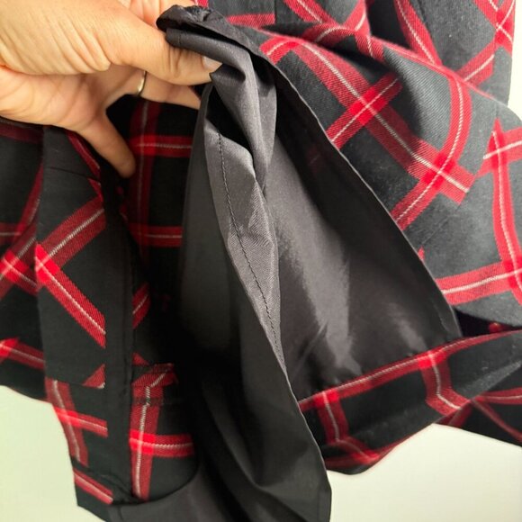 Trina Turk Dress Chiyah Plaid Holiday Shift Dress Sweetheart Neck Size 6 - Picture 10 of 10